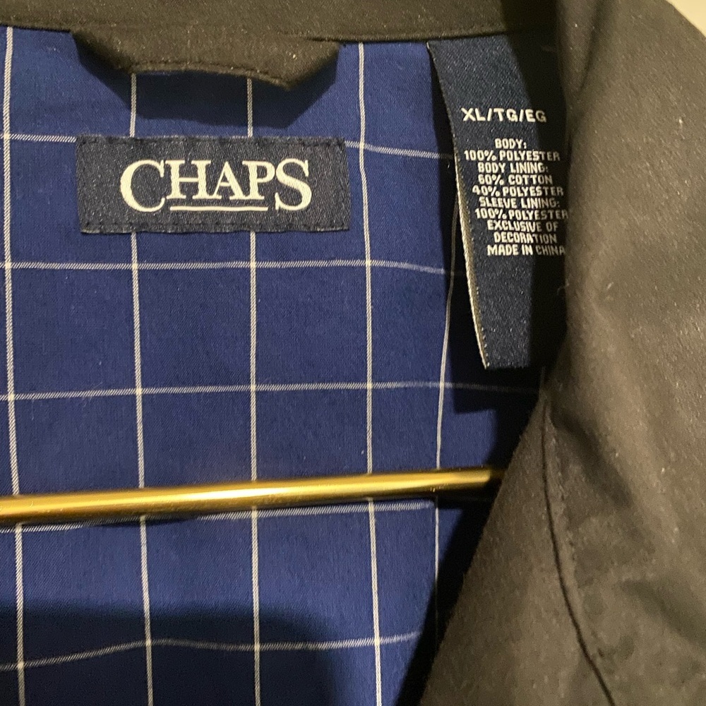 Chaps Men's Black Windbreaker Jacket XL - Picture 2 of 8